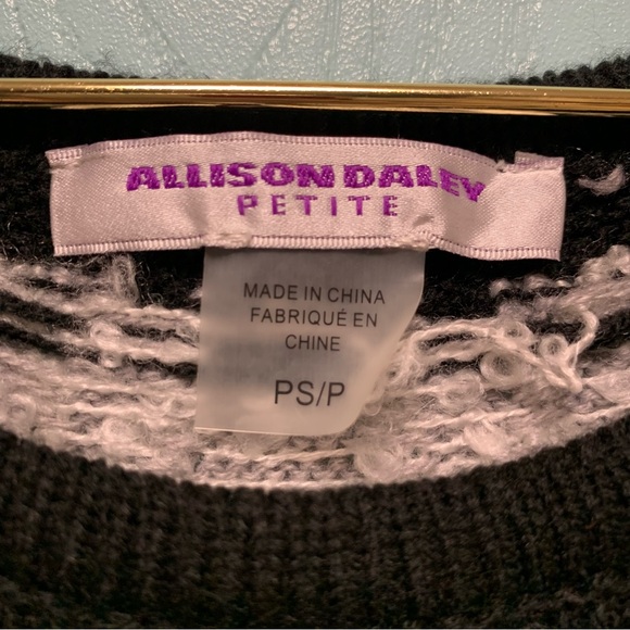 5for20 Allison Daley petite black white & red ski knit Christmas sweater - Picture 6 of 8